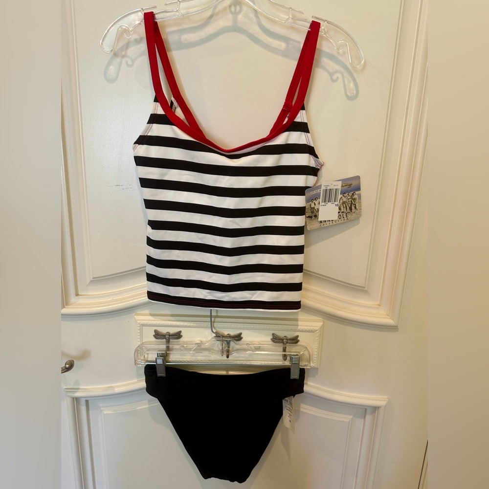 Anne Cole Black and White 2 Piece Swim Set